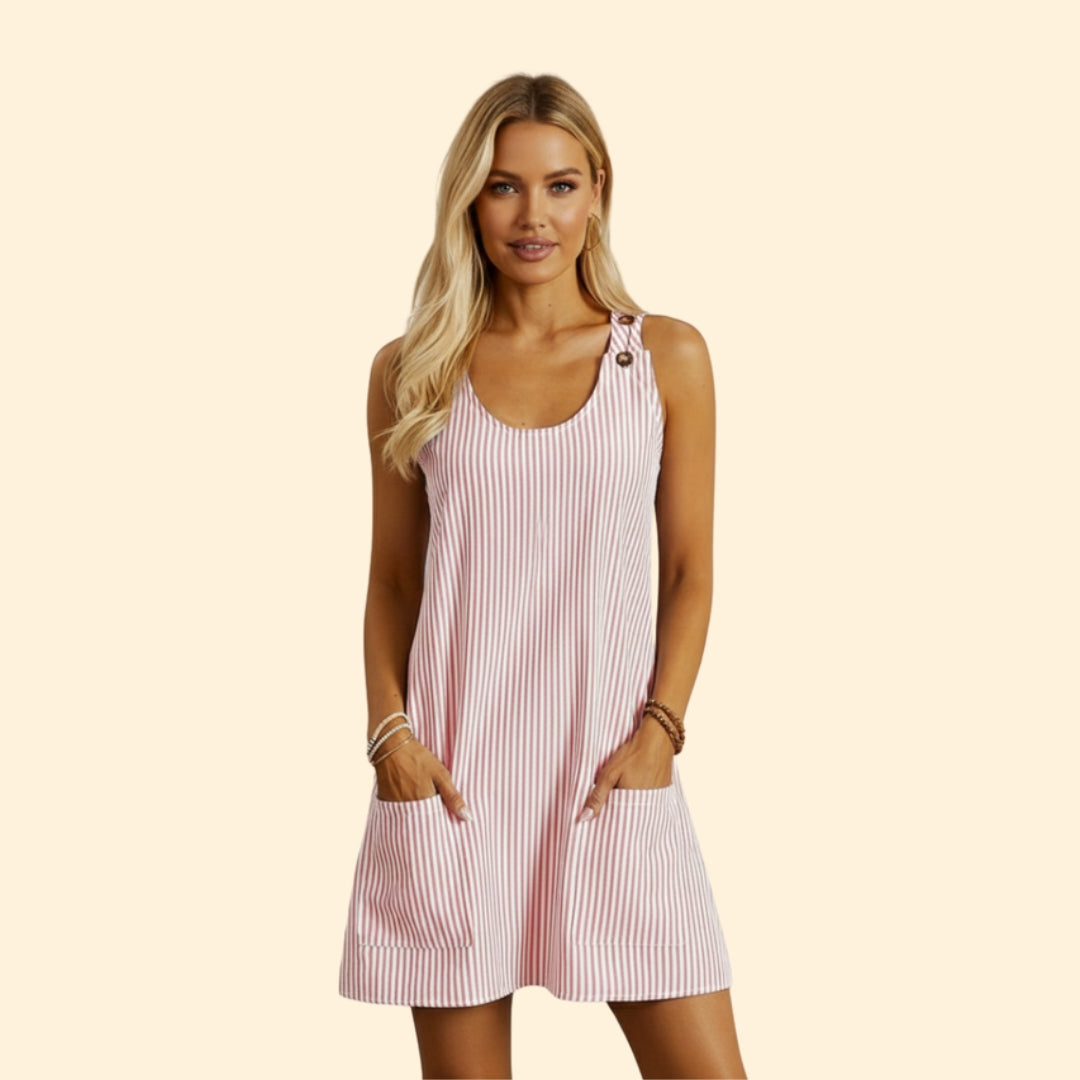 Women’s Casual Dress with Stripe Pattern