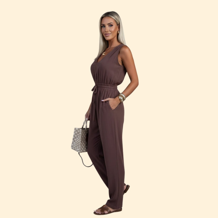 Women’s Casual Jumpsuit with Adjustable Drawstring