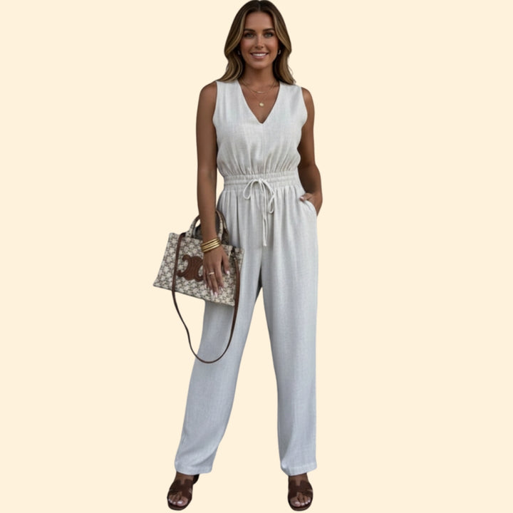 Women’s Casual Jumpsuit with Adjustable Drawstring