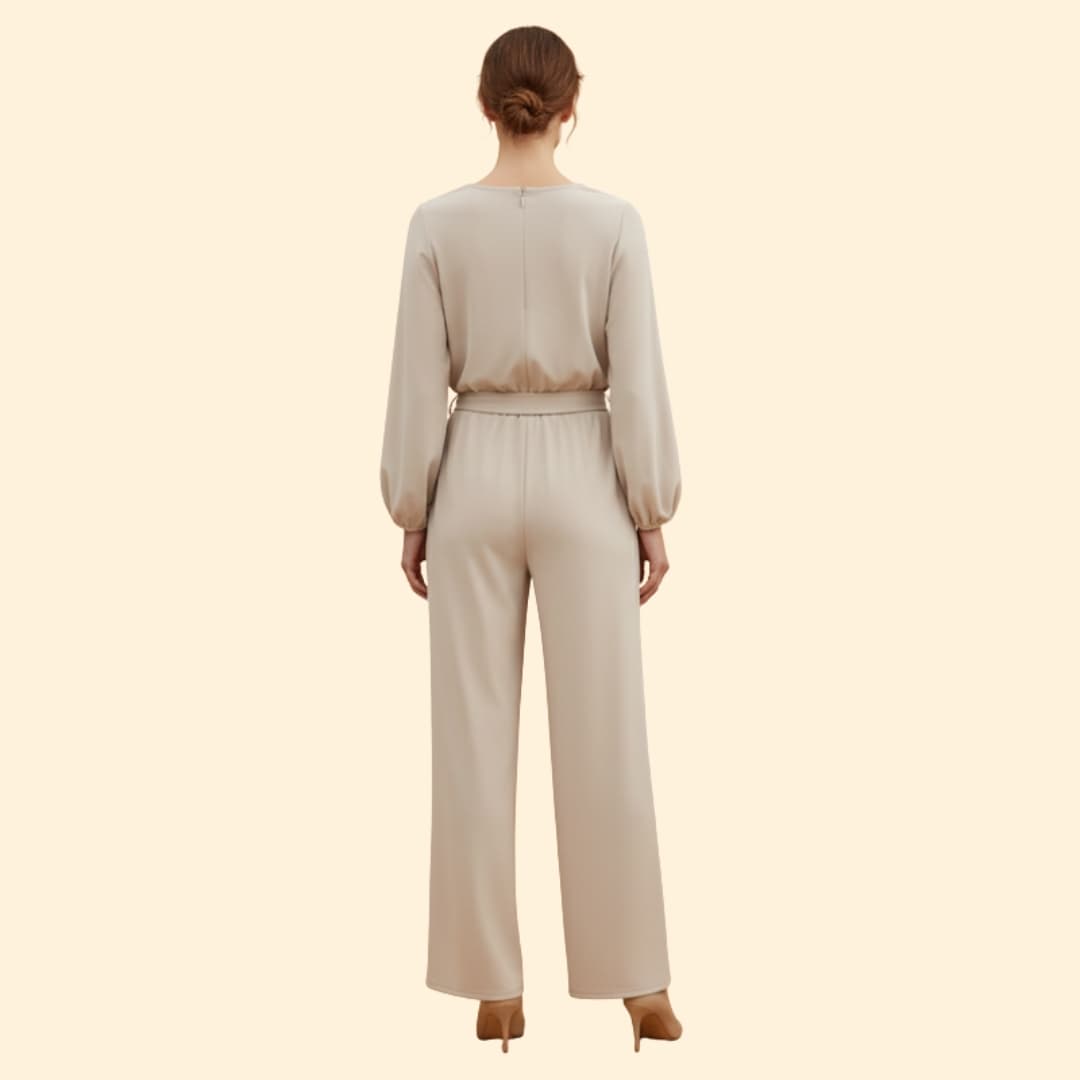 Women's Casual Jumpsuit with Belt Detail