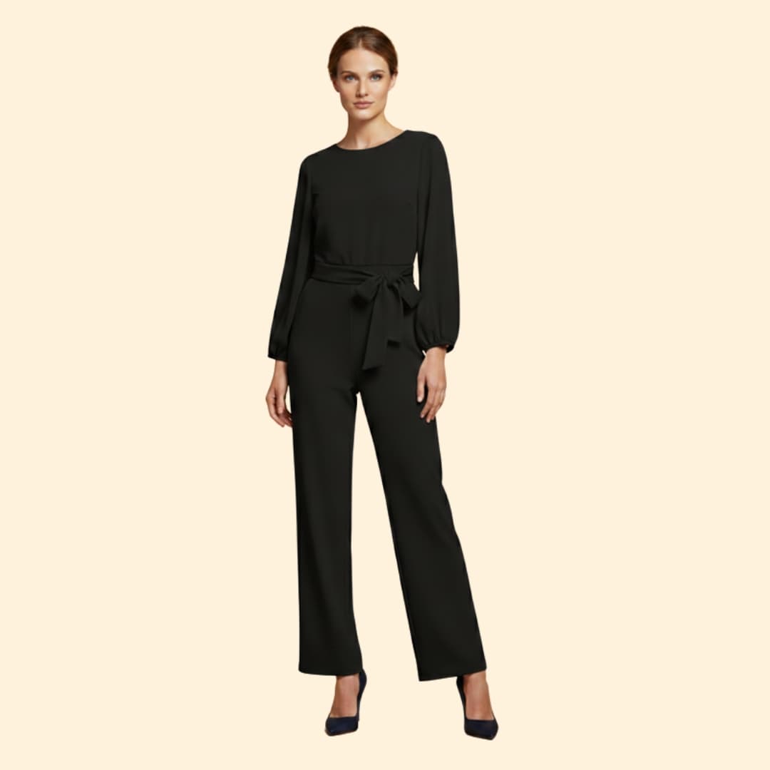 Women's Casual Jumpsuit with Belt Detail
