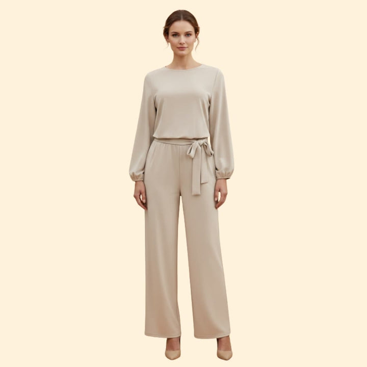 Women's Casual Jumpsuit with Belt Detail
