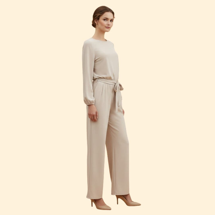 Women's Casual Jumpsuit with Belt Detail
