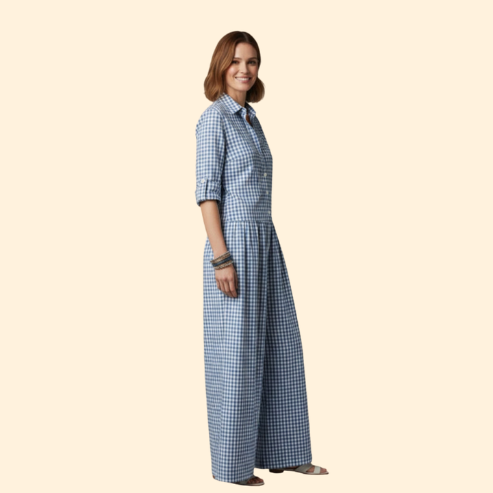 Women’s Casual Jumpsuit with Pleated Design