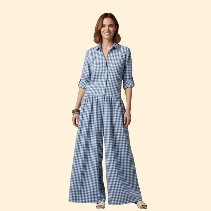 Women’s Casual Jumpsuit with Pleated Design