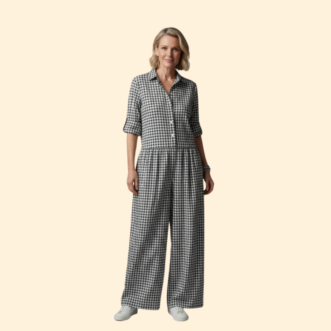 Women’s Casual Jumpsuit with Pleated Design
