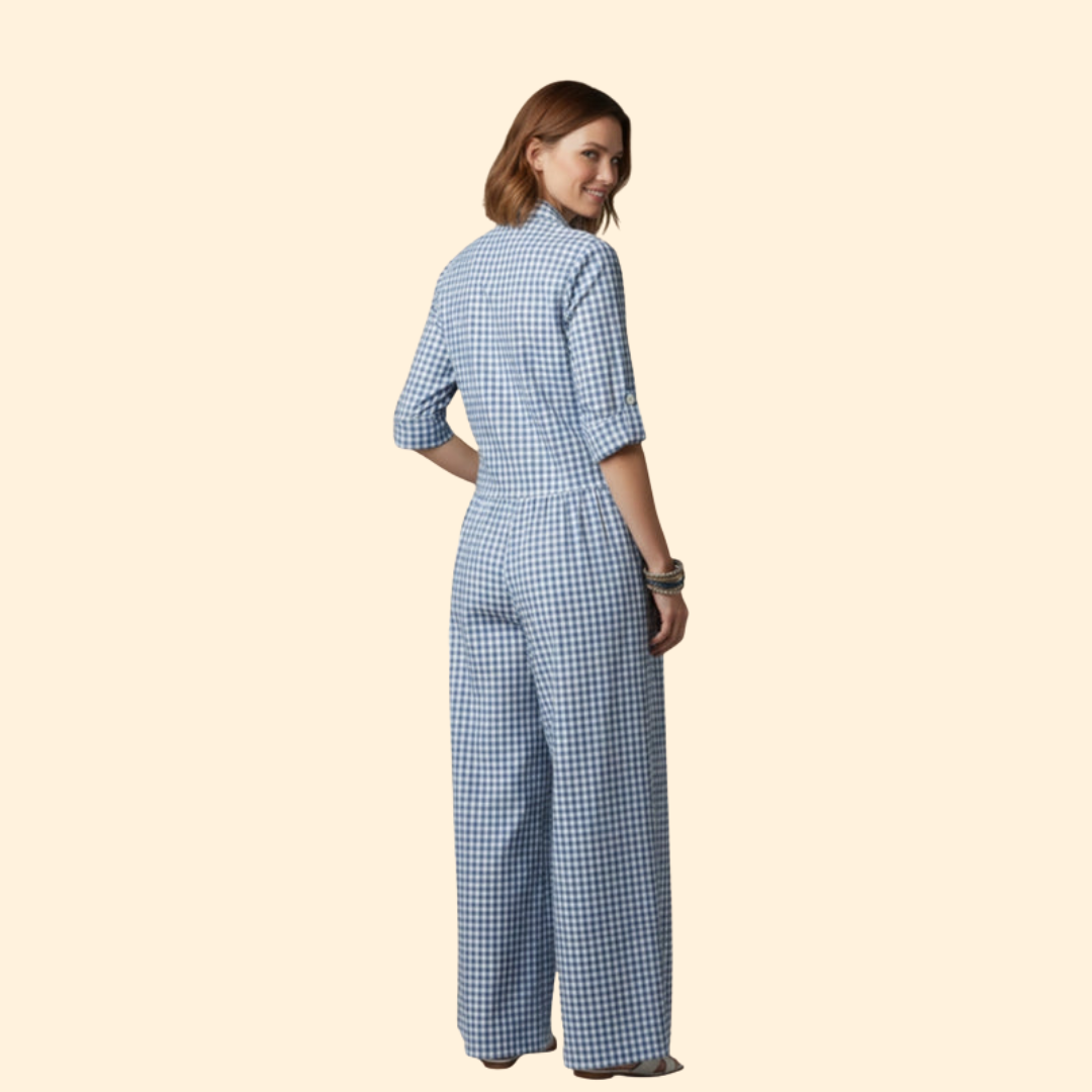 Women’s Casual Jumpsuit with Pleated Design