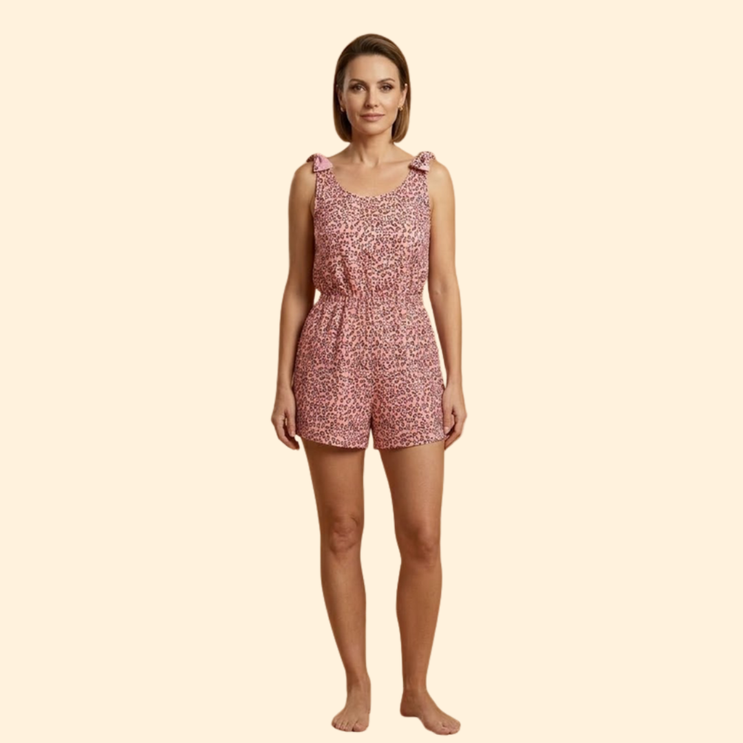 Women’s Casual Jumpsuit with Tie-Shoulder Straps