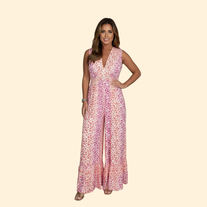Women’s Casual Jumpsuit with V-Neckline