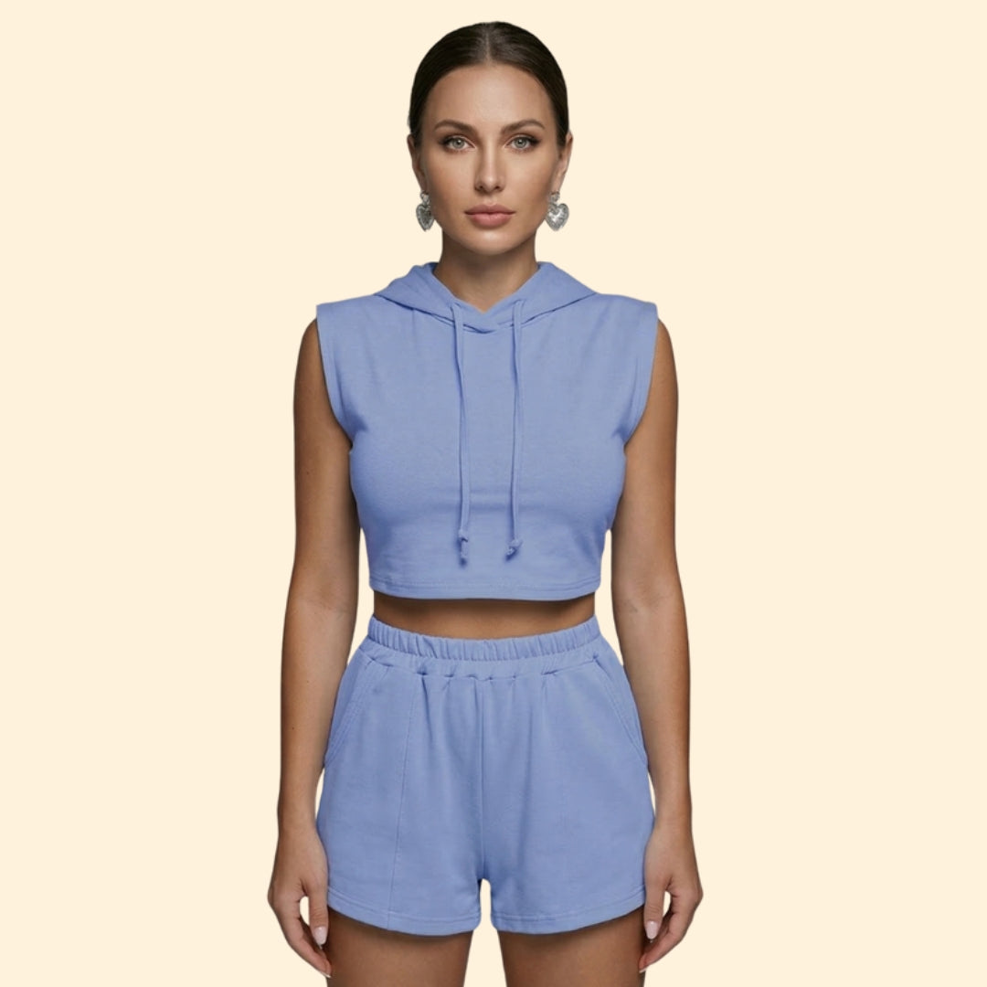 Women’s Casual Outfit with Drawstring Shorts