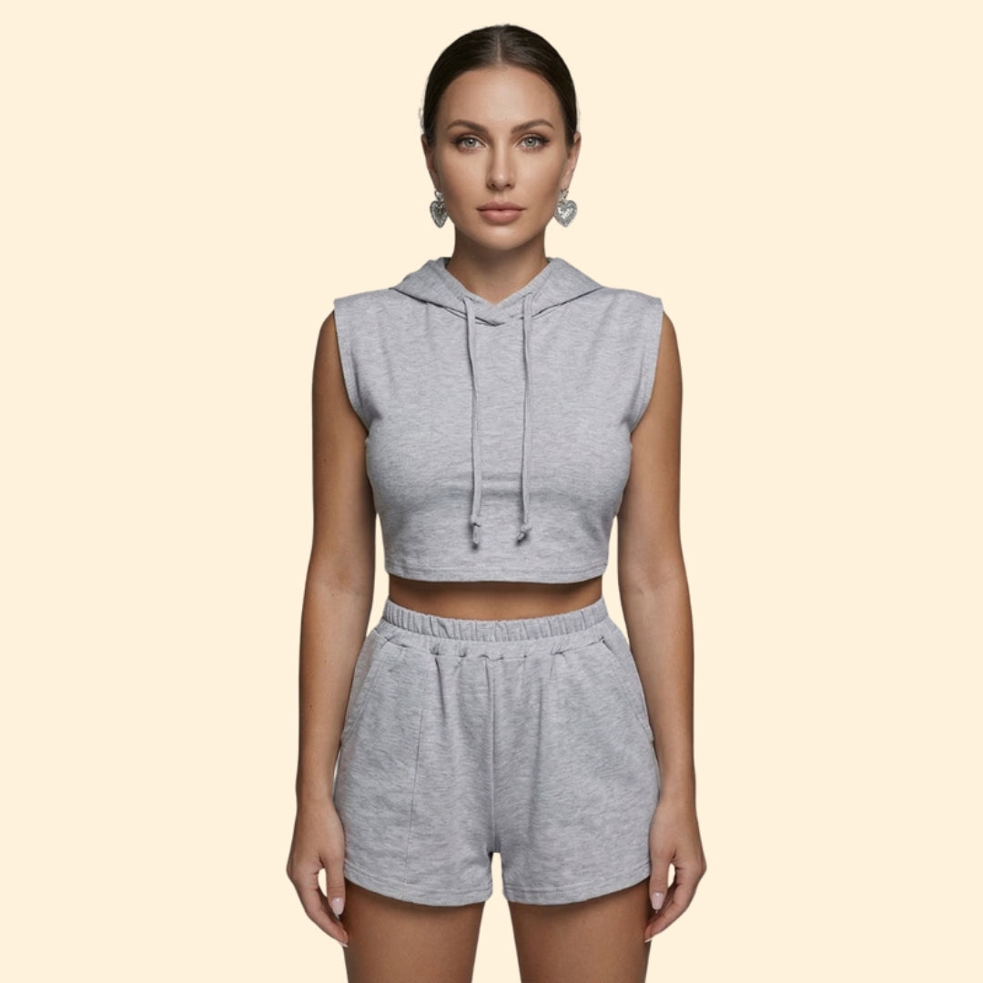 Women’s Casual Outfit with Drawstring Shorts