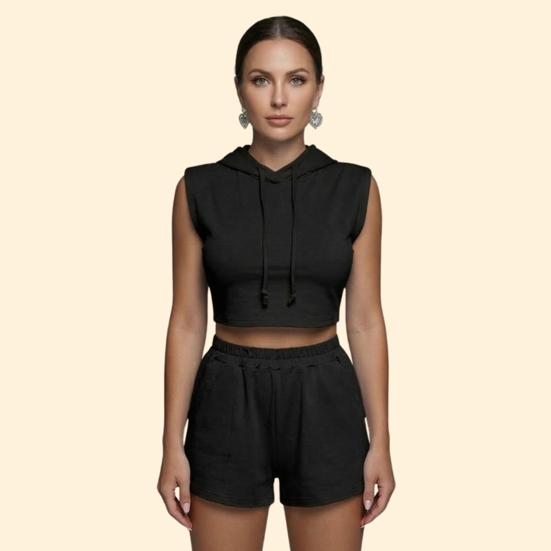 Women’s Casual Outfit with Drawstring Shorts