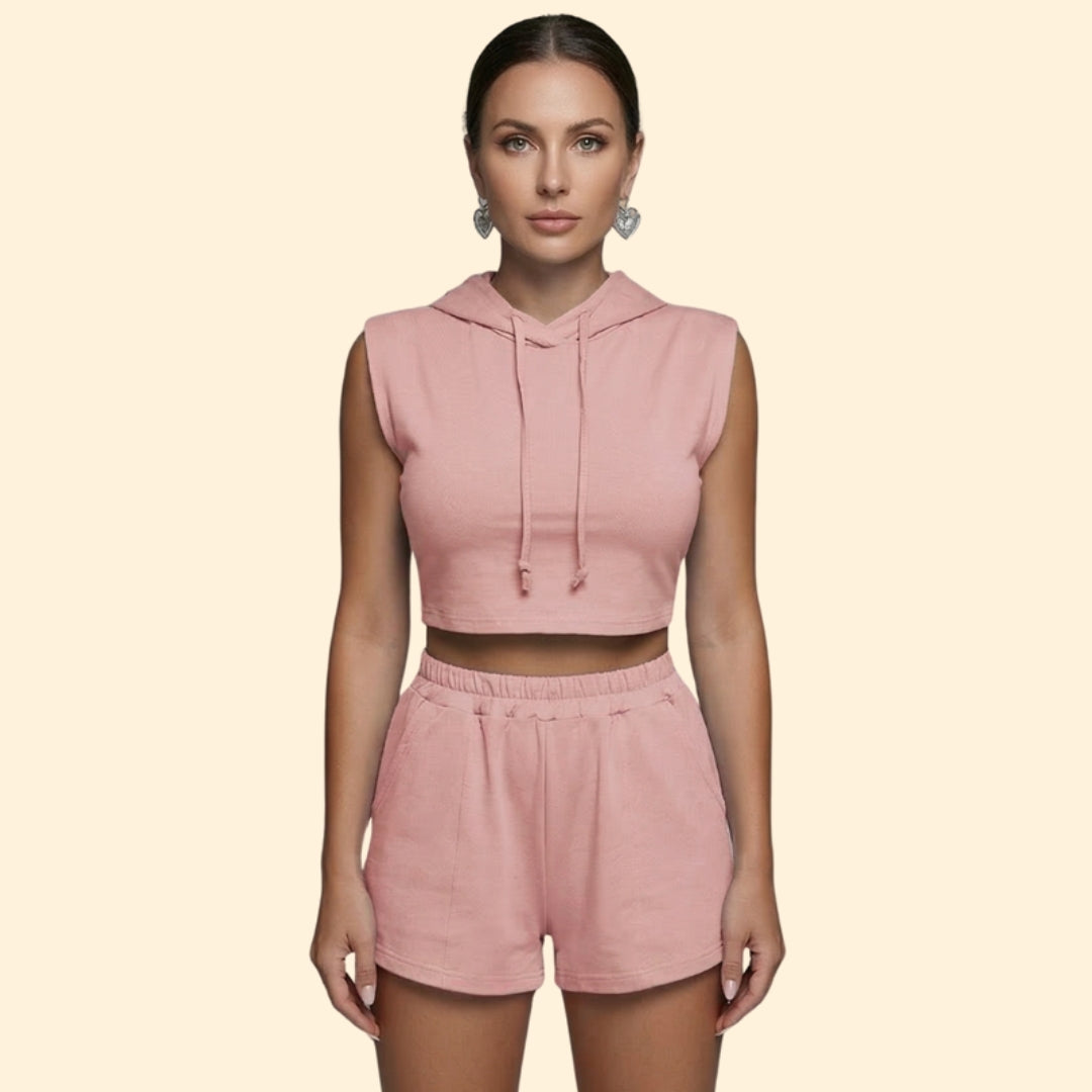 Women’s Casual Outfit with Drawstring Shorts