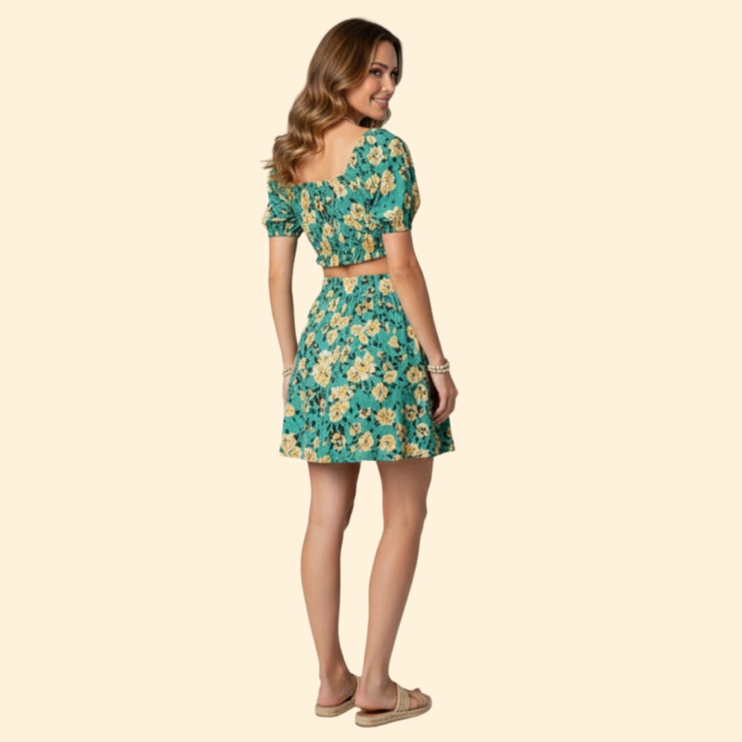 Women’s Casual Outfit with Floral Skirt