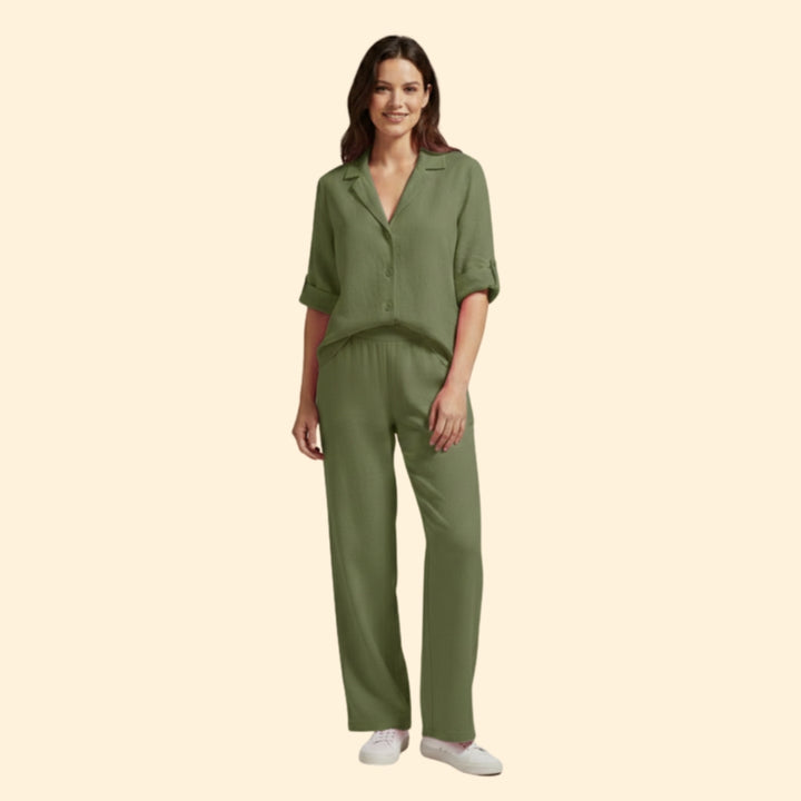 Women’s Casual Set with Loose-Fit Trousers