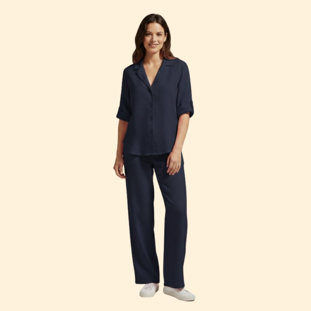 Women’s Casual Set with Loose-Fit Trousers