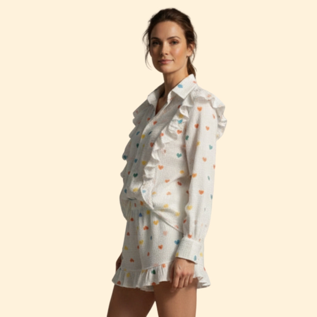 Women’s Casual Set with Relaxed Fit Shorts