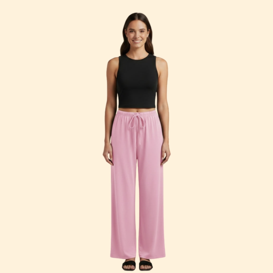 Women’s Casual Set with Wide-Leg Trousers