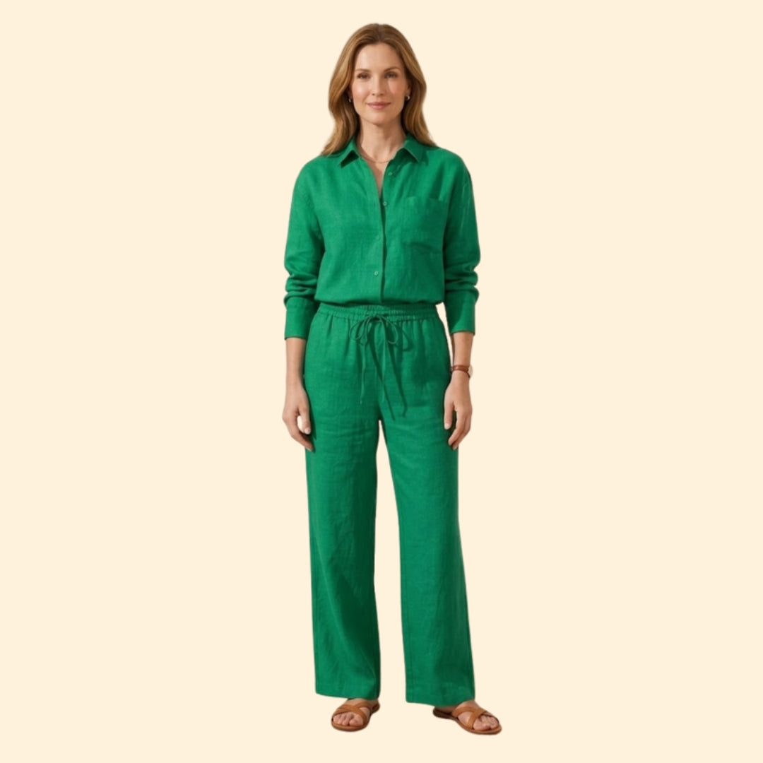 Women’s Casual Shirt and Drawstring Pants Set