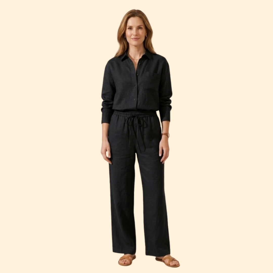 Women’s Casual Shirt and Drawstring Pants Set