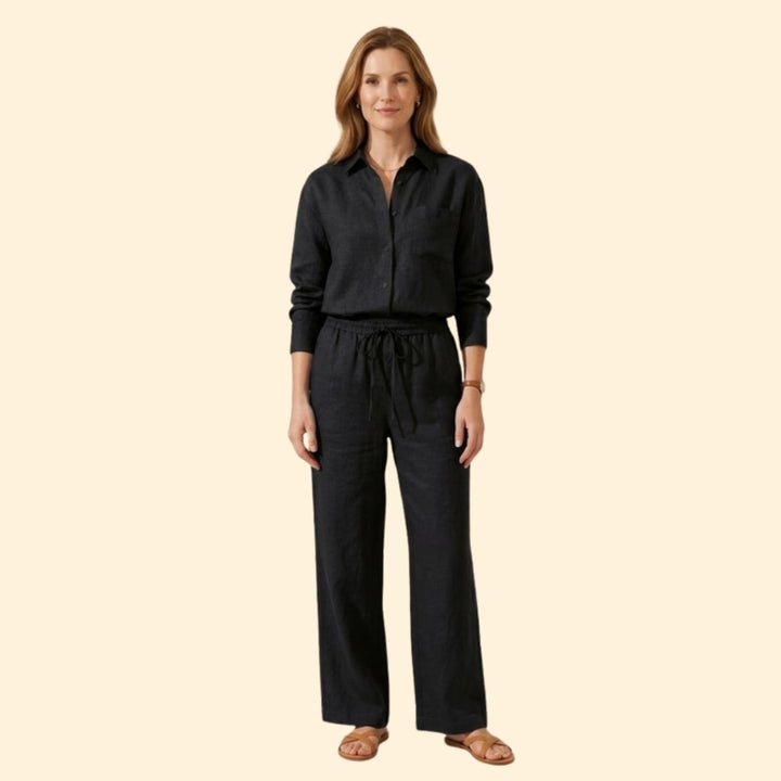 Women’s Casual Shirt and Drawstring Pants Set