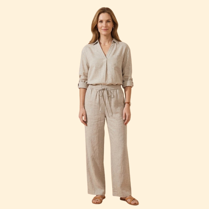 Women’s Casual Shirt and Drawstring Pants Set