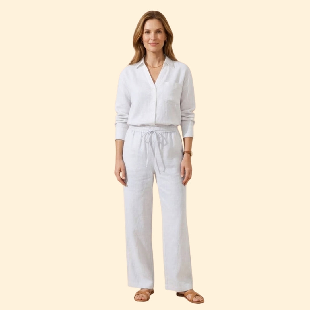 Women’s Casual Shirt and Drawstring Pants Set