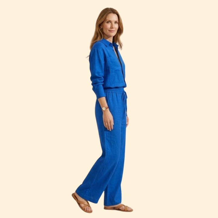 Women’s Casual Shirt and Drawstring Pants Set