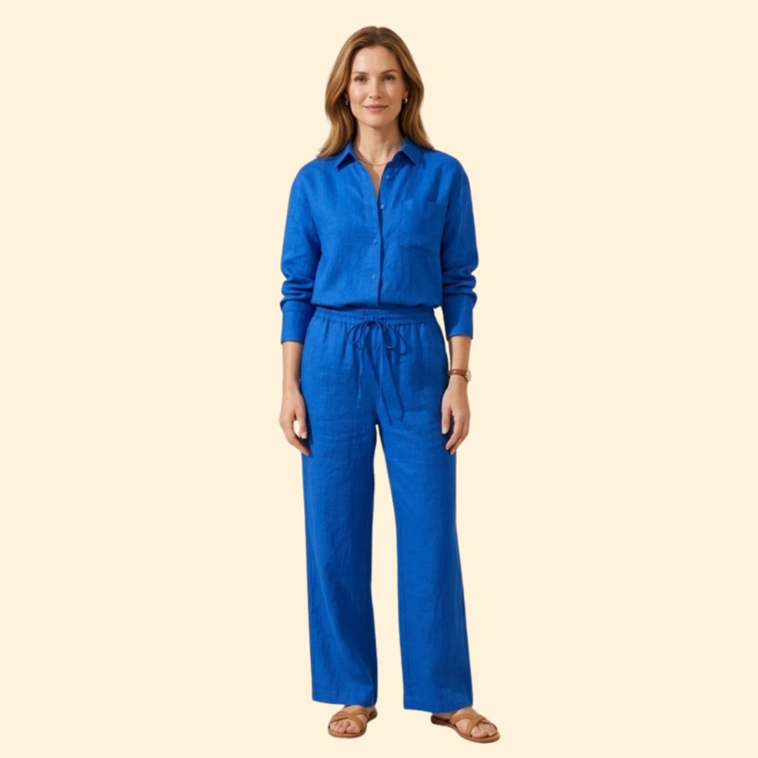 Women’s Casual Shirt and Drawstring Pants Set