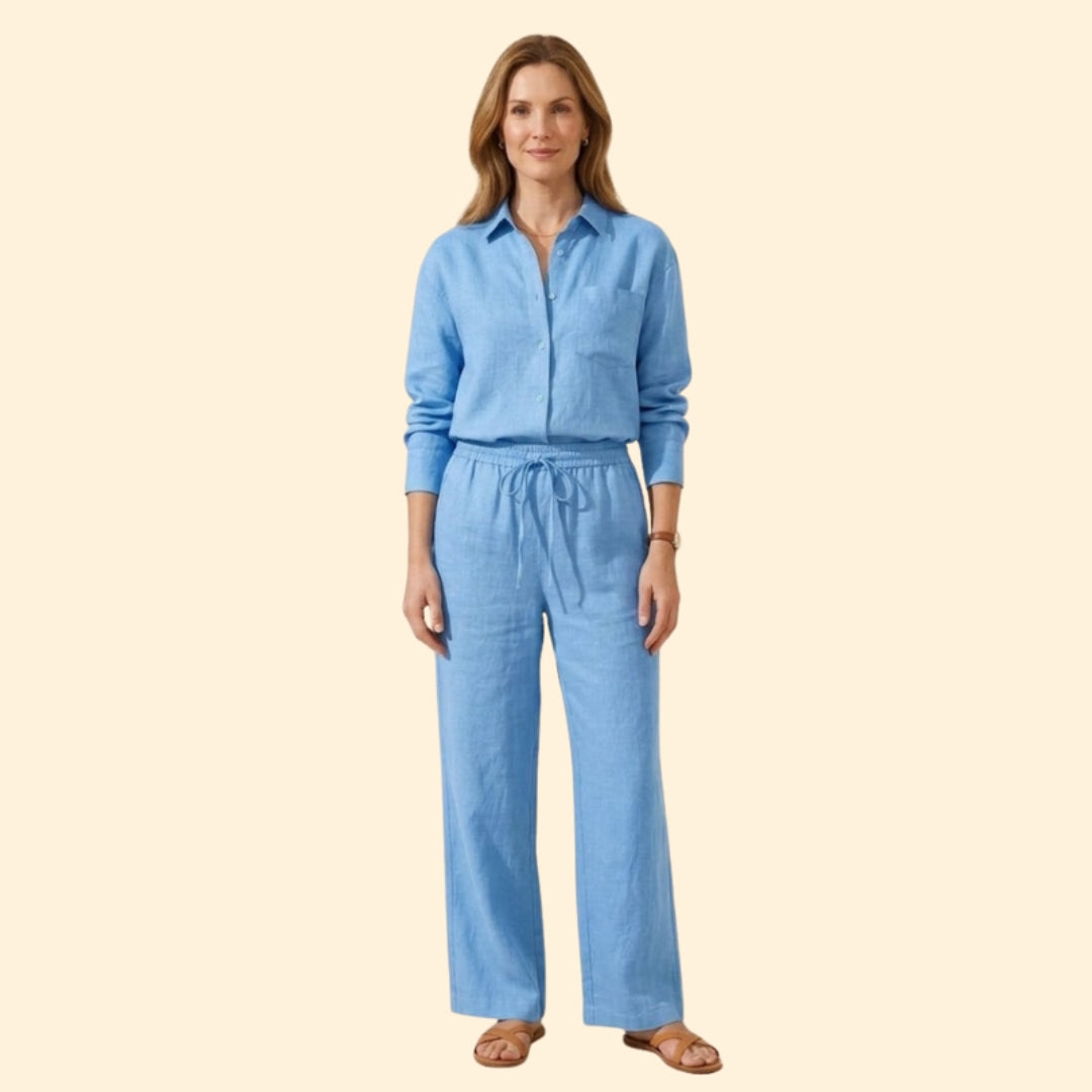 Women’s Casual Shirt and Drawstring Pants Set