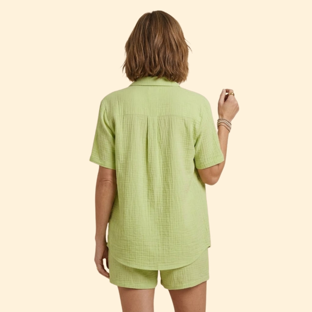 Women’s Casual Shirt and Elastic Waist Shorts