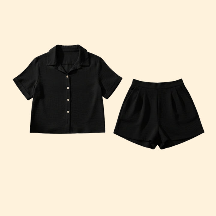 Women’s Casual Shirt and Shorts Set