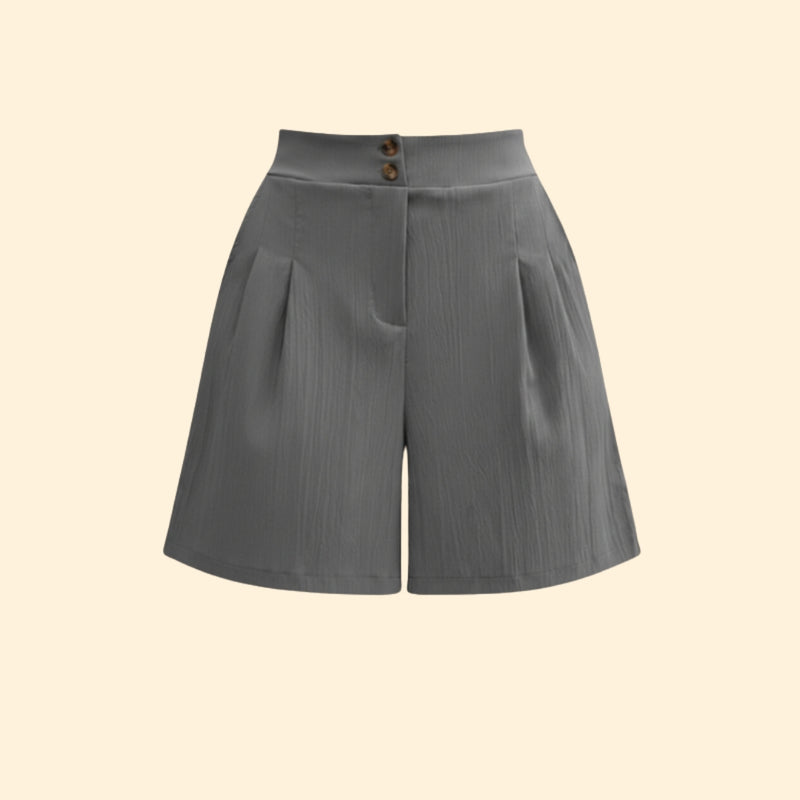 Women’s Casual Shorts with Decorative Button Placket