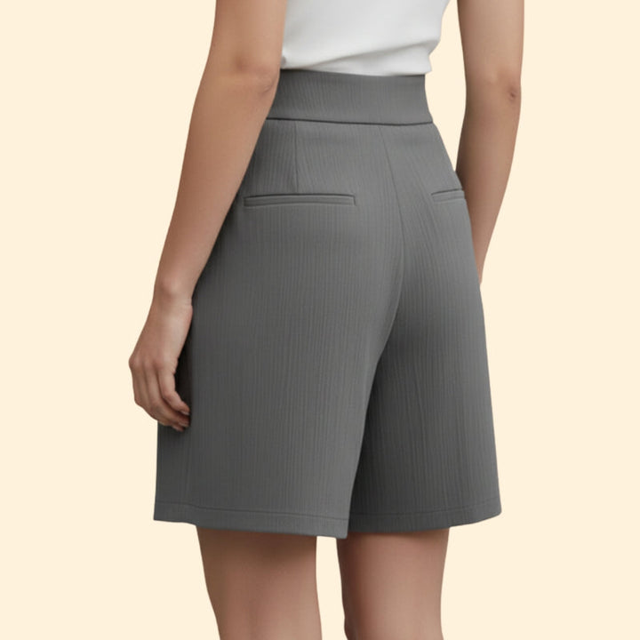 Women’s Casual Shorts with Decorative Button Placket