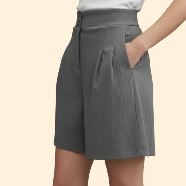 Women’s Casual Shorts with Decorative Button Placket