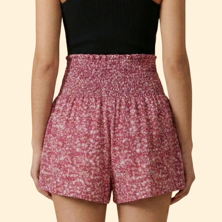 Women's Casual Shorts with Flower Pattern