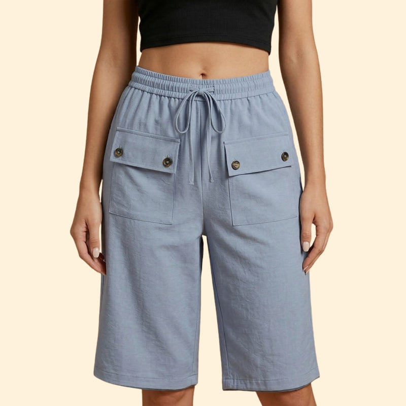 Women’s Casual Shorts with Patch Pockets