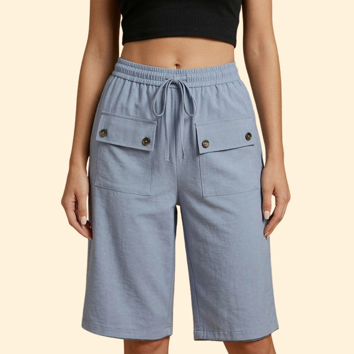 Women’s Casual Shorts with Patch Pockets