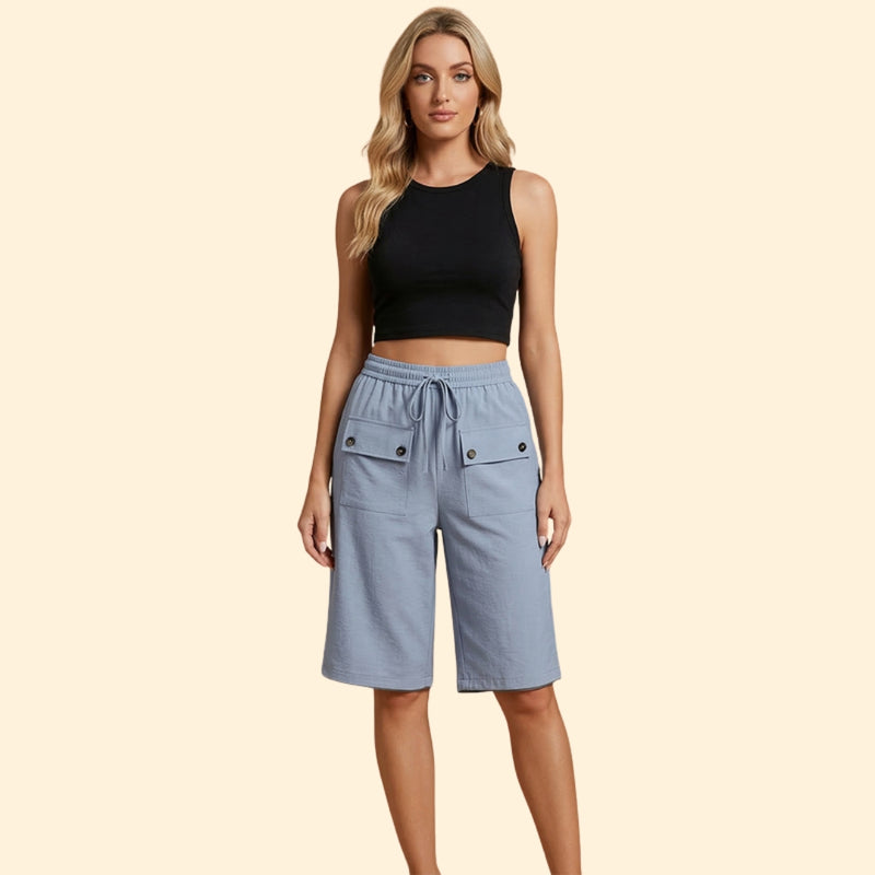 Women’s Casual Shorts with Patch Pockets