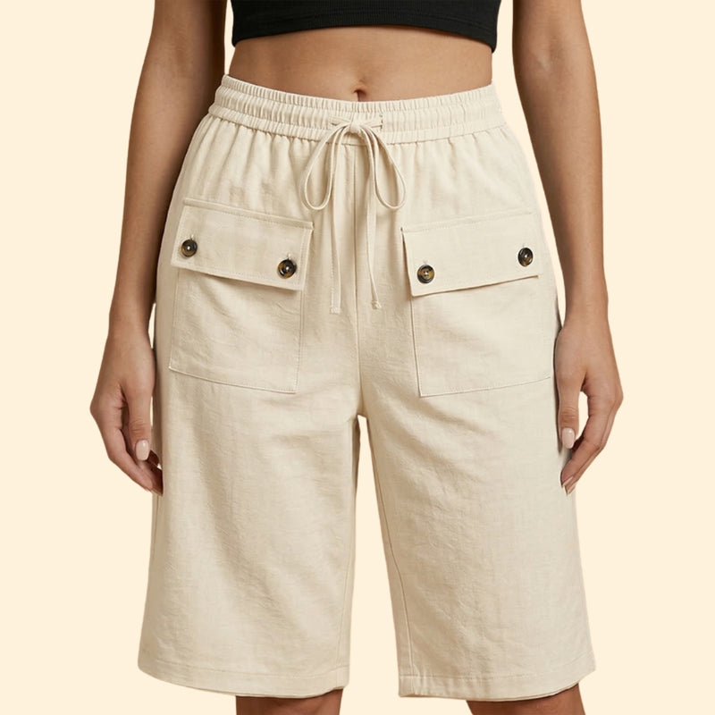 Women’s Casual Shorts with Patch Pockets