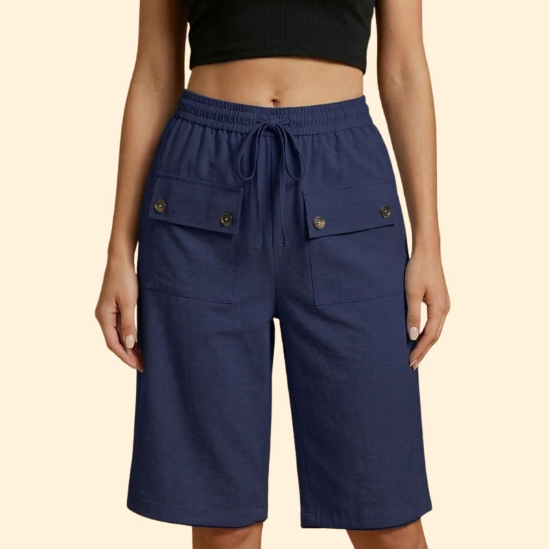Women’s Casual Shorts with Patch Pockets