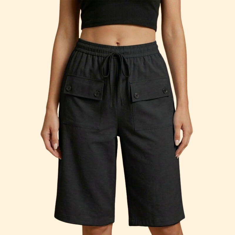 Women’s Casual Shorts with Patch Pockets