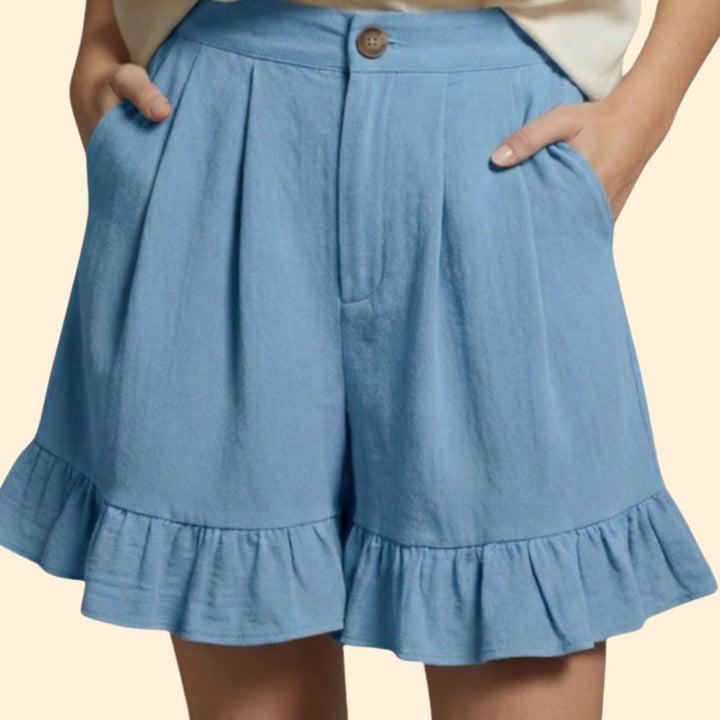 Women’s Casual Shorts with Ruffle Hem