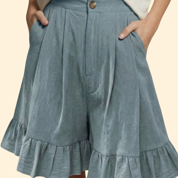 Women’s Casual Shorts with Ruffle Hem