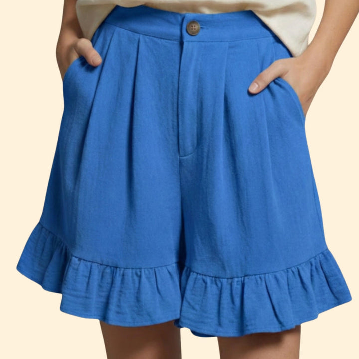 Women’s Casual Shorts with Ruffle Hem