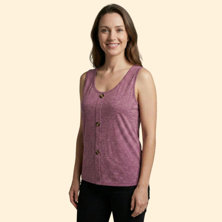 Women's Casual Sleeveless Top with Buttons