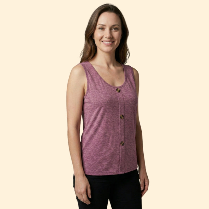 Women's Casual Sleeveless Top with Buttons