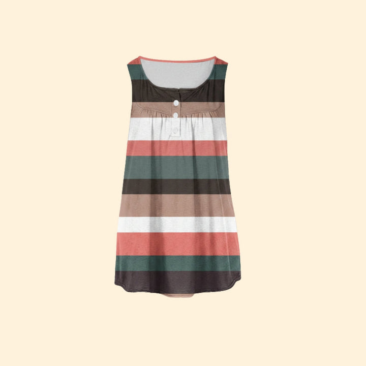 Women’s Casual Striped Top with Button Front