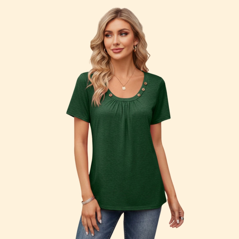 Women’s Casual T-Shirt with Button Detail
