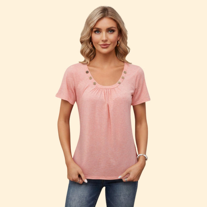 Women’s Casual T-Shirt with Button Detail
